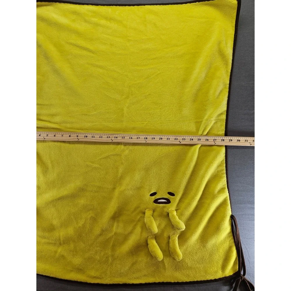 Sanrio Gudetama The Lazy Egg Yellow Plush Fleece Throw Blanket with 3D Character